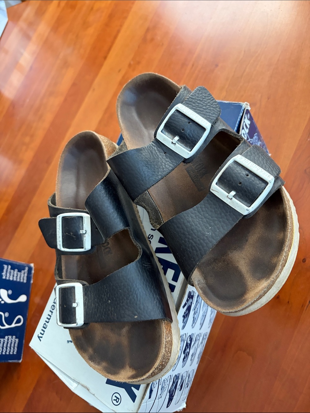 Birkenstock Black Two-Buckle Leather Sandals size 39